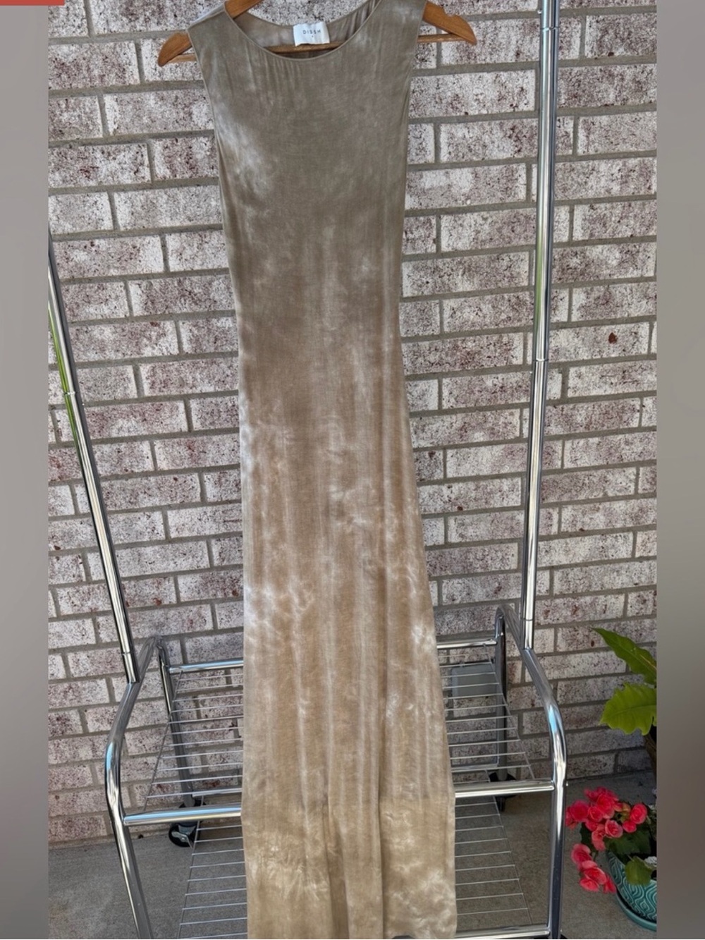 Dish, sleeveless, maxi dress in taupe